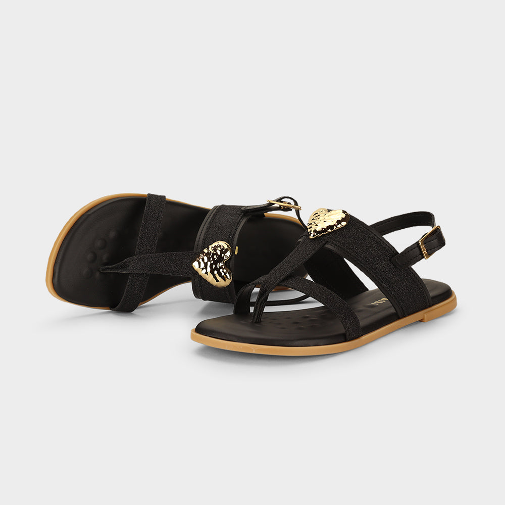 Shine Kids' Party Sandals in Black with Glitter — Bibi UK