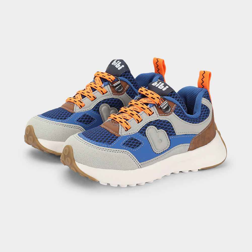 Jogging Sneakers navy, orange and caramel