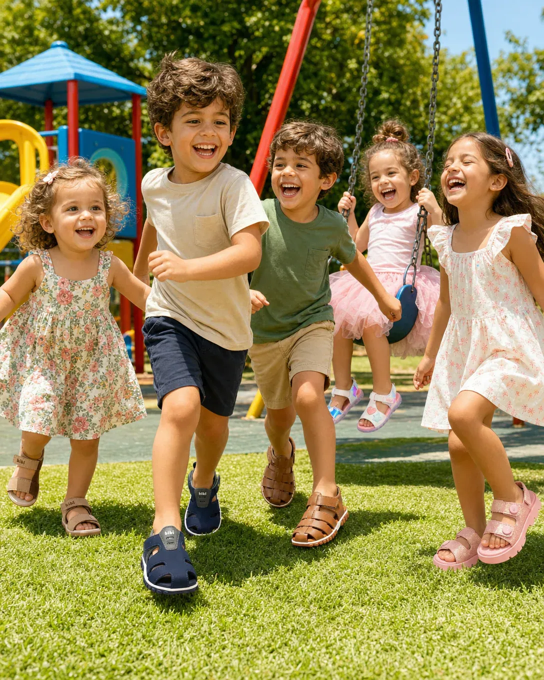 Children playing in Bibi shoes