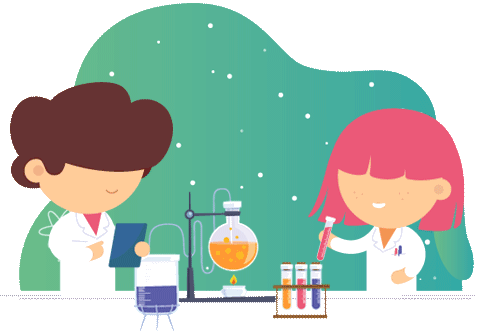 Lab researchers testing materials