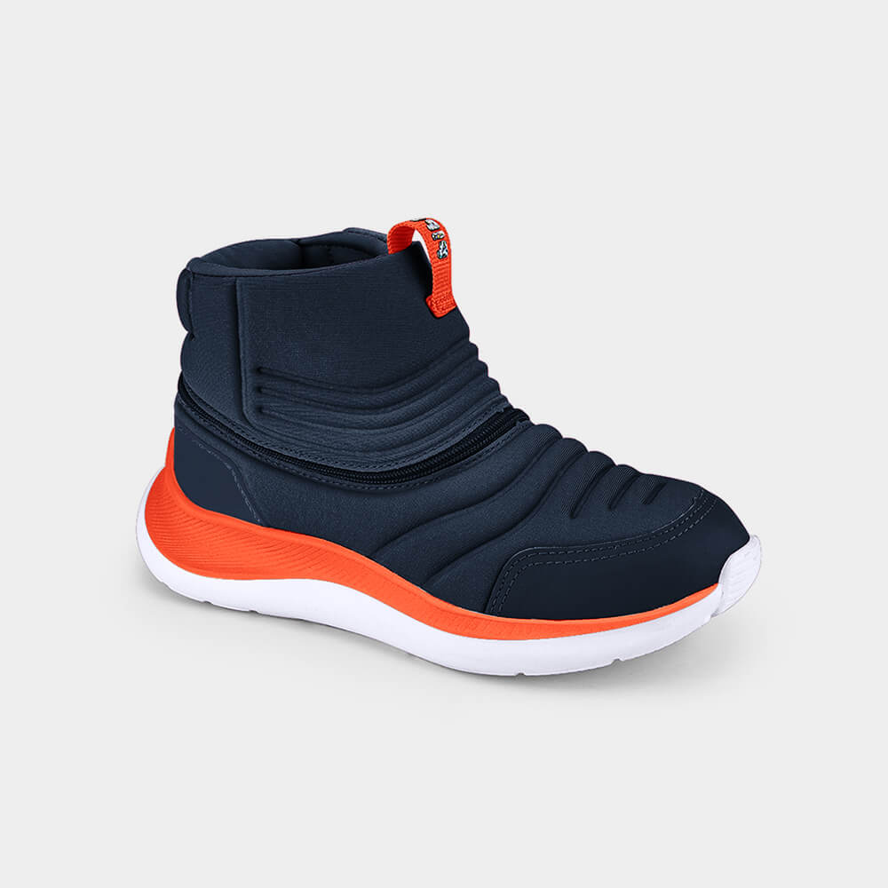 Bibi For All boots in navy and orange