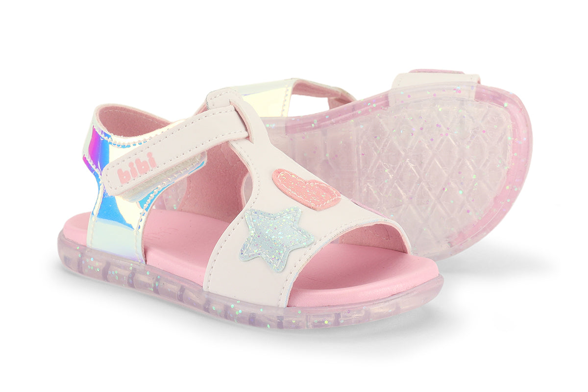 Baby Soft 2 Sandal - Holographic and White - Bibi Uk