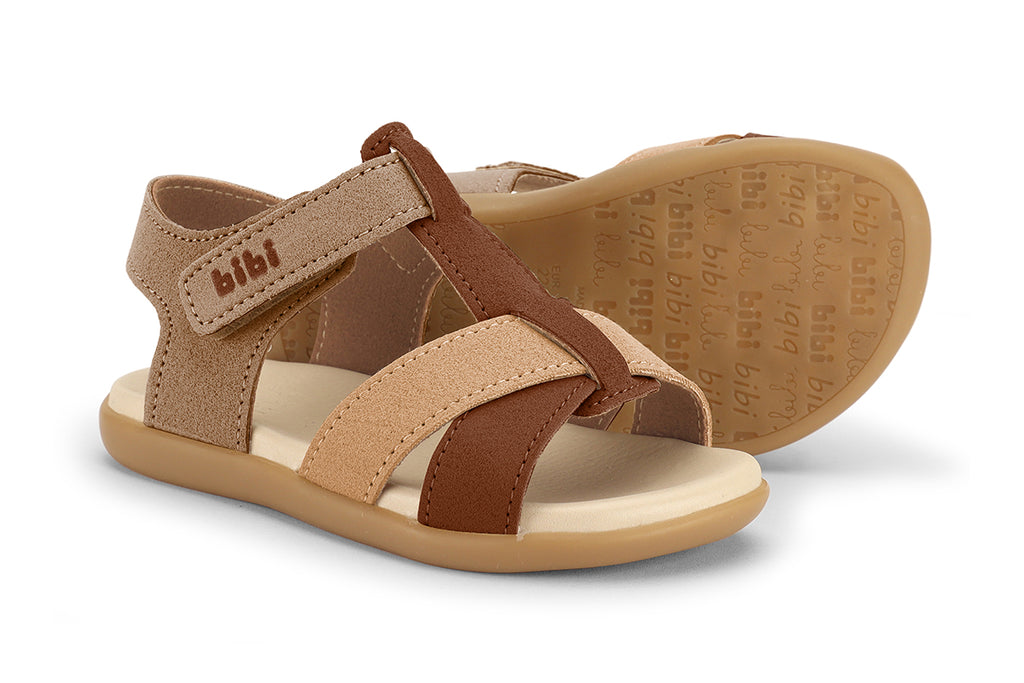 Baby Soft 2 Toddler Sandals in Caramel, Storm & Cinnamon — Bibi UK
