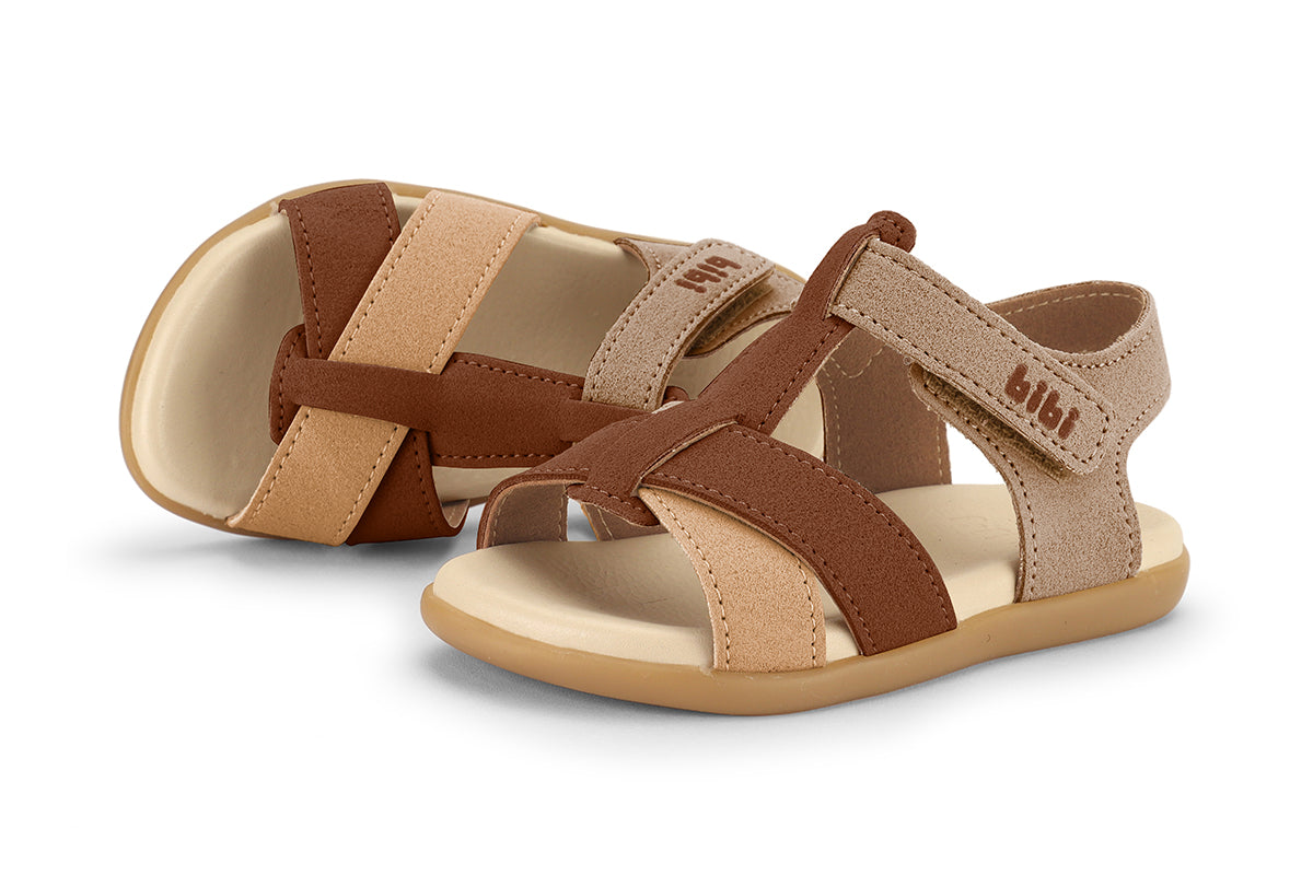 Baby Soft 2 Toddler Sandals in Caramel, Storm & Cinnamon — Bibi UK