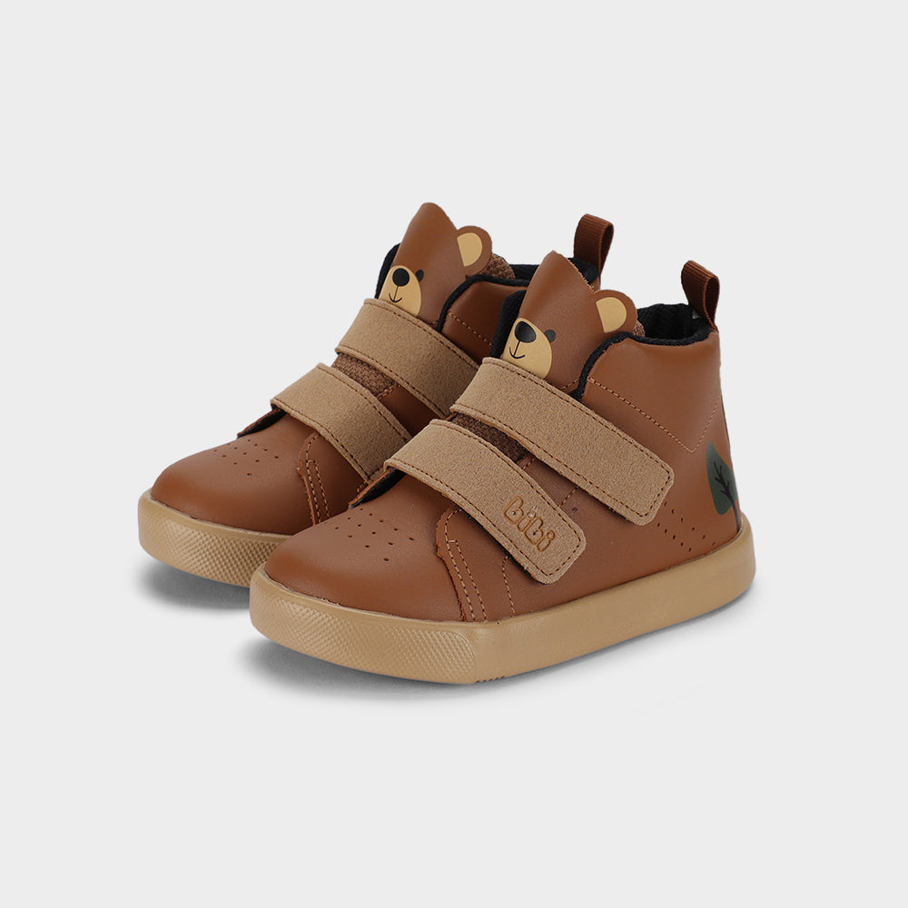 AGILITY MINI II - Kid's Boot-Style Shoes With Bear Motif in Brown