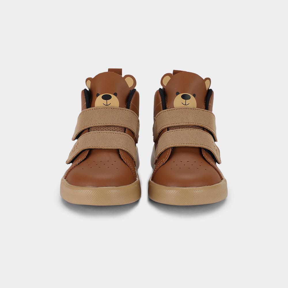 AGILITY MINI II - Kid's Boot-Style Shoes With Bear Motif in Brown