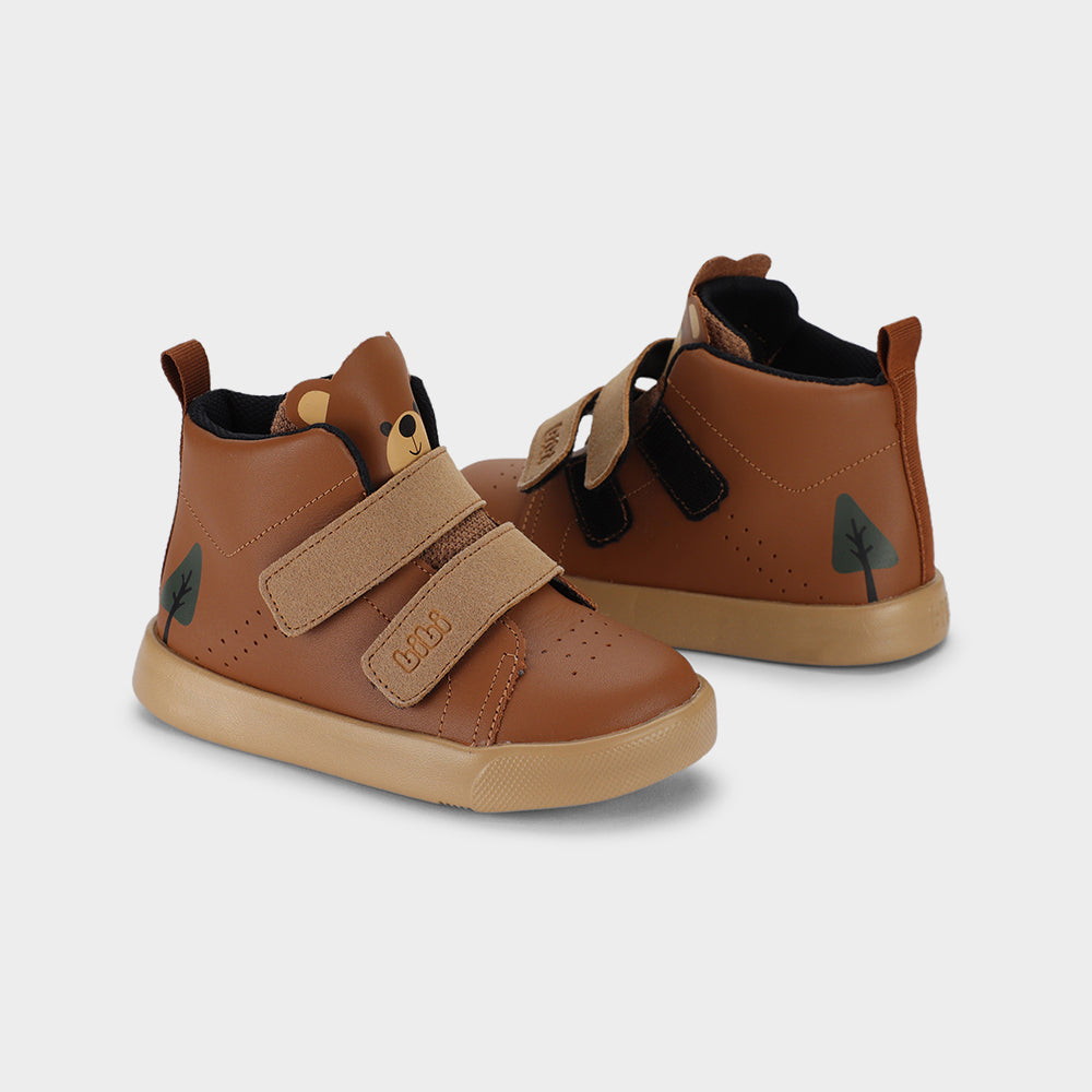 AGILITY MINI II - Kid's Boot-Style Shoes With Bear Motif in Brown
