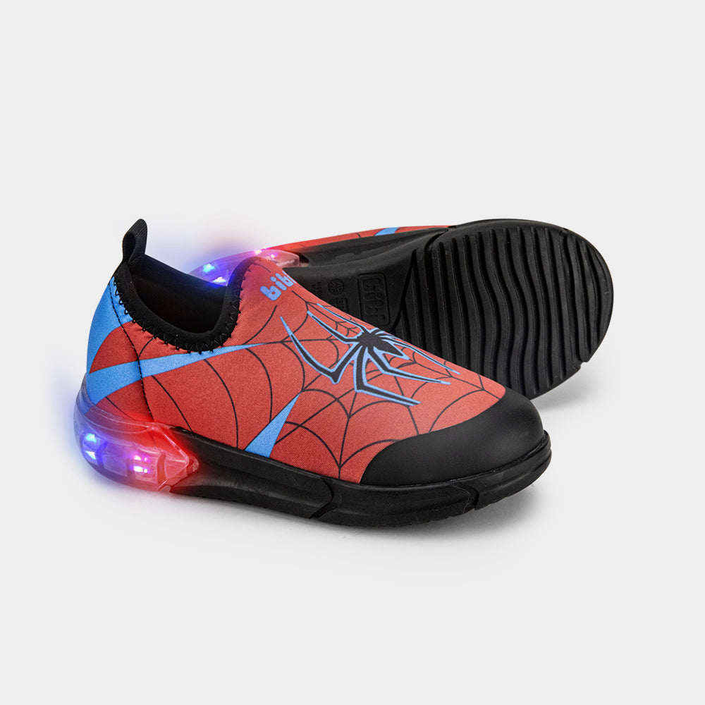 Space light up shoes in navy with spider web print