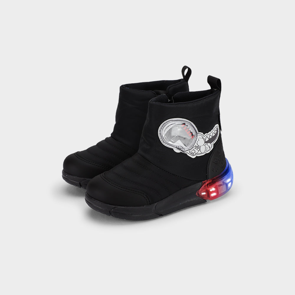SPACE BOOT - Kid's light up boots in black