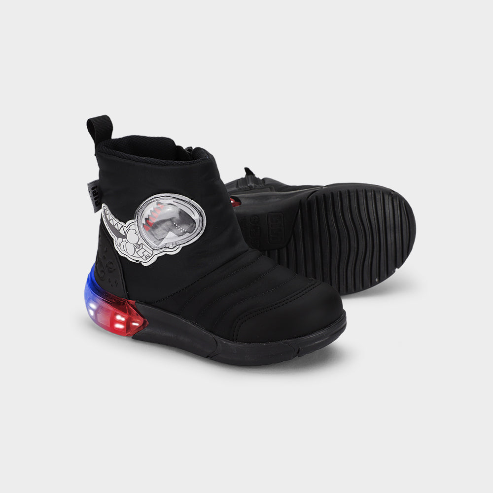 SPACE BOOT - Kid's light up boots in black