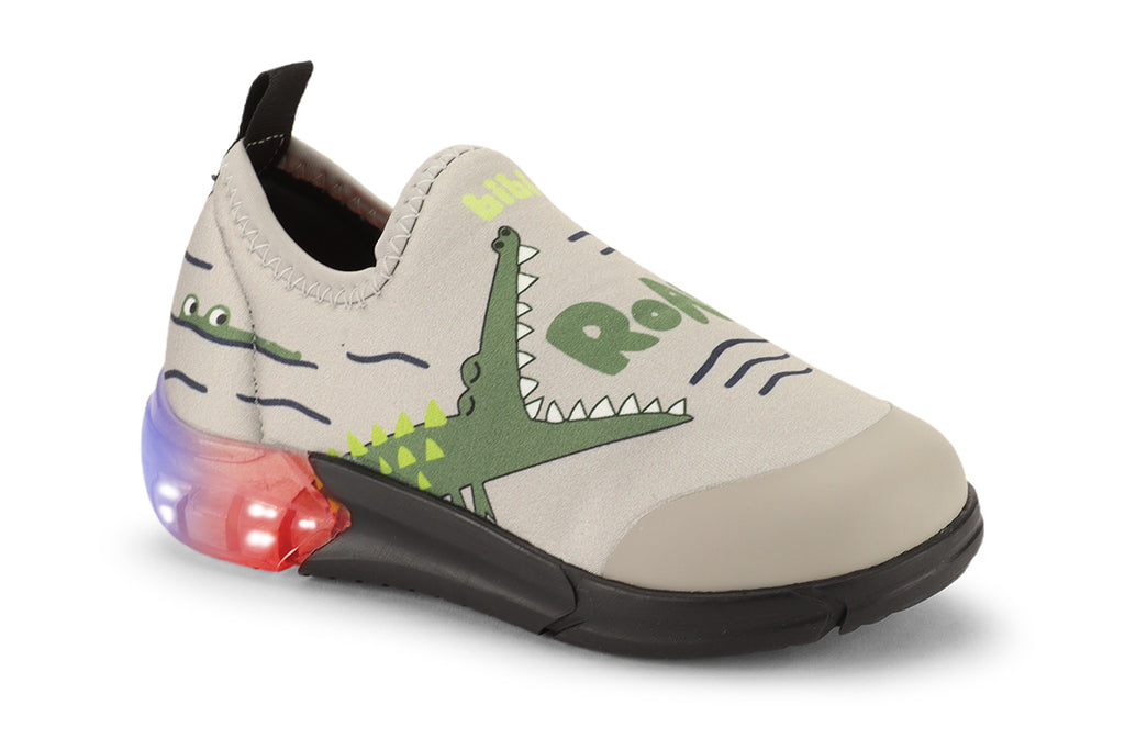 Space Kids' Light-Up Trainers in Grey — Flashing Sole — Bibi UK