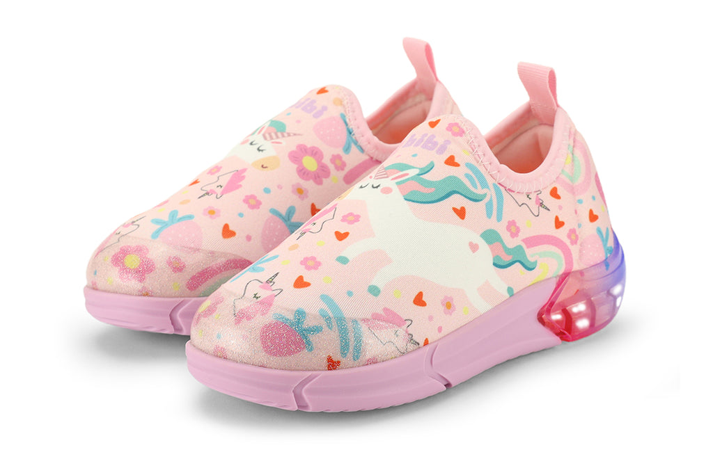 Space Unicorn Kids' Light-Up Trainers in Pink — Bibi UK