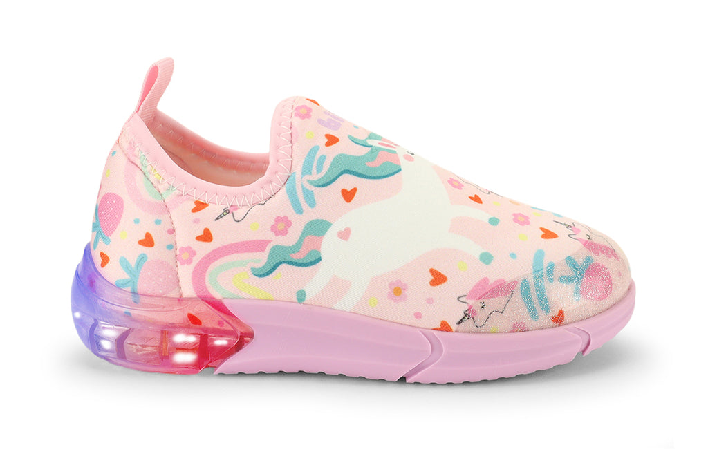 Space Unicorn Kids' Light-Up Trainers in Pink — Bibi UK