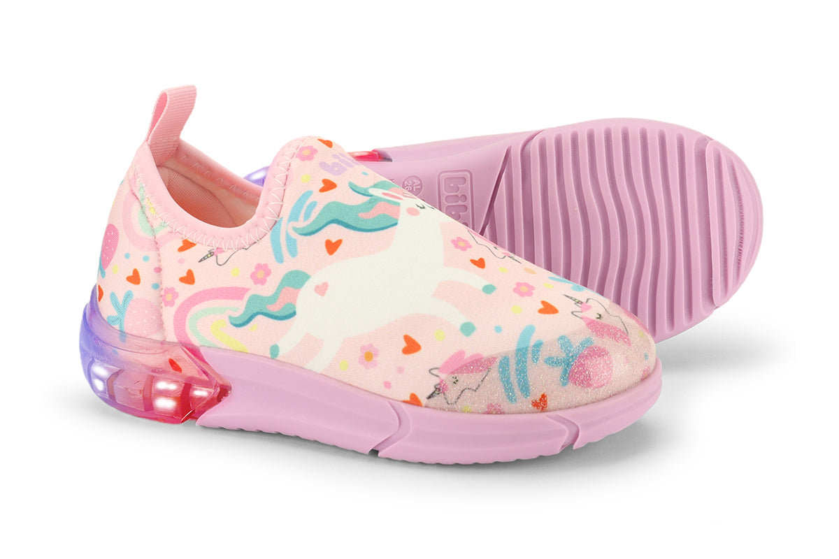Space Unicorn Kids' Light-Up Trainers in Pink — Bibi UK