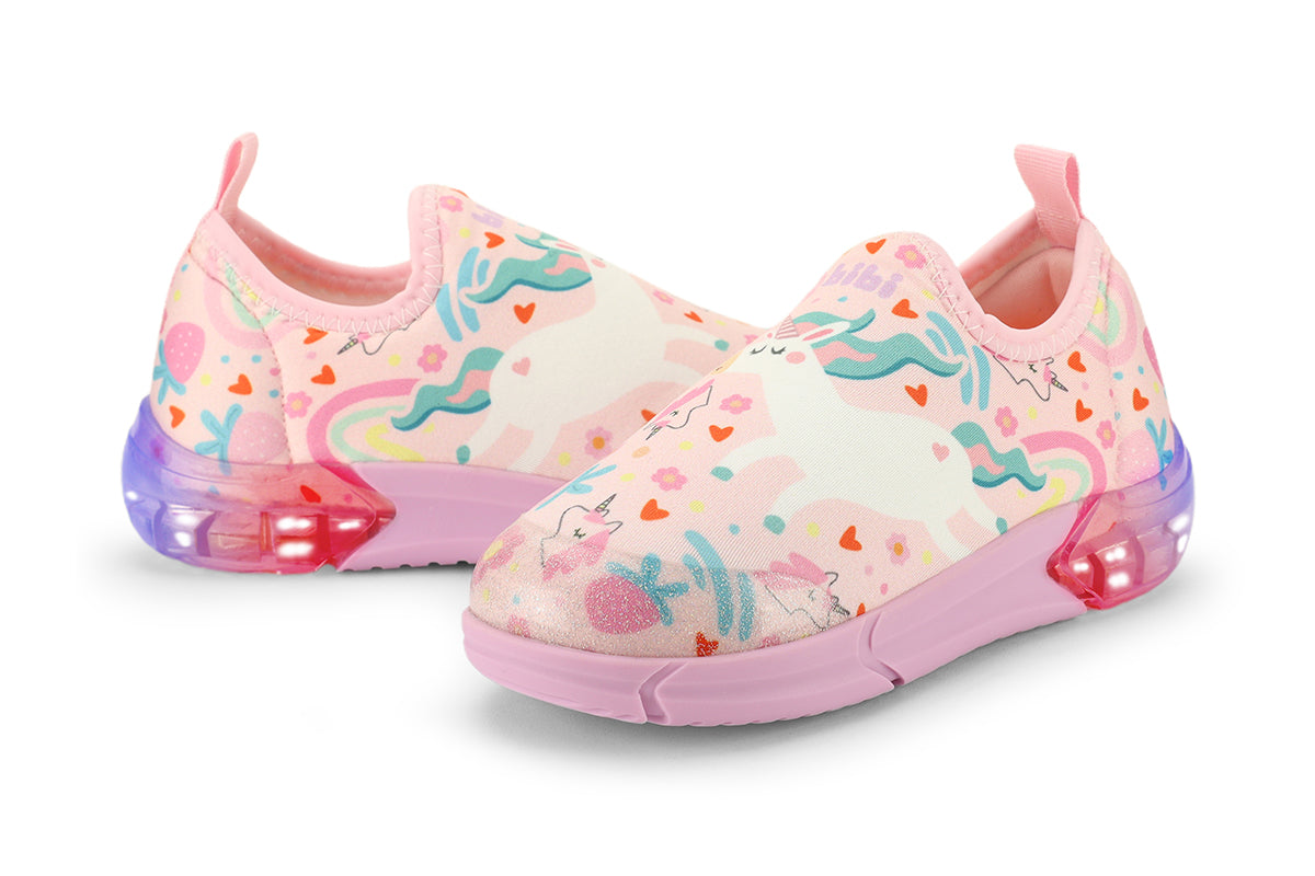 Space Unicorn Kids' Light-Up Trainers in Pink — Bibi UK