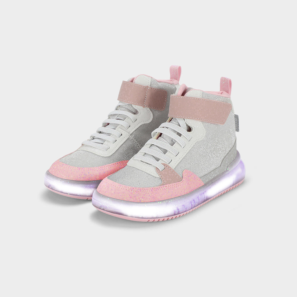 HIGH SNEAKERS - Kid's Sneakers in Grey and Pink