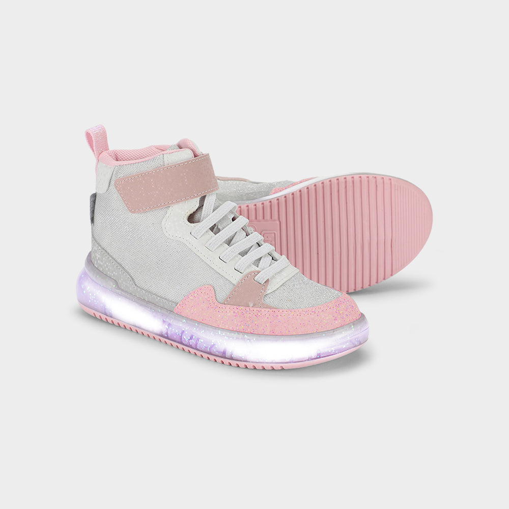 HIGH SNEAKERS - Kid's Sneakers in Grey and Pink