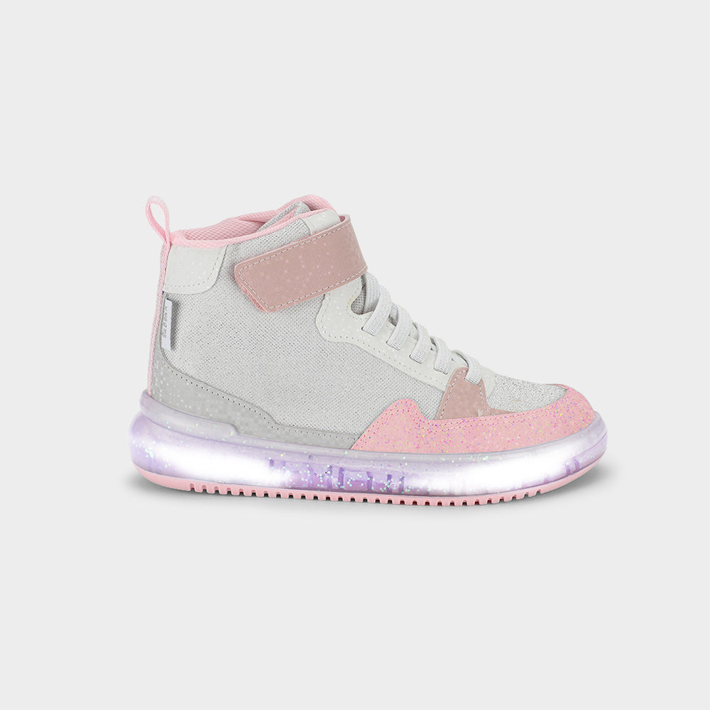HIGH SNEAKERS - Kid's Sneakers in Grey and Pink