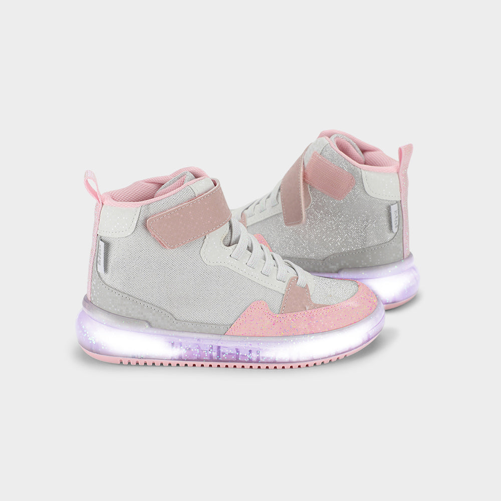 HIGH SNEAKERS - Kid's Sneakers in Grey and Pink