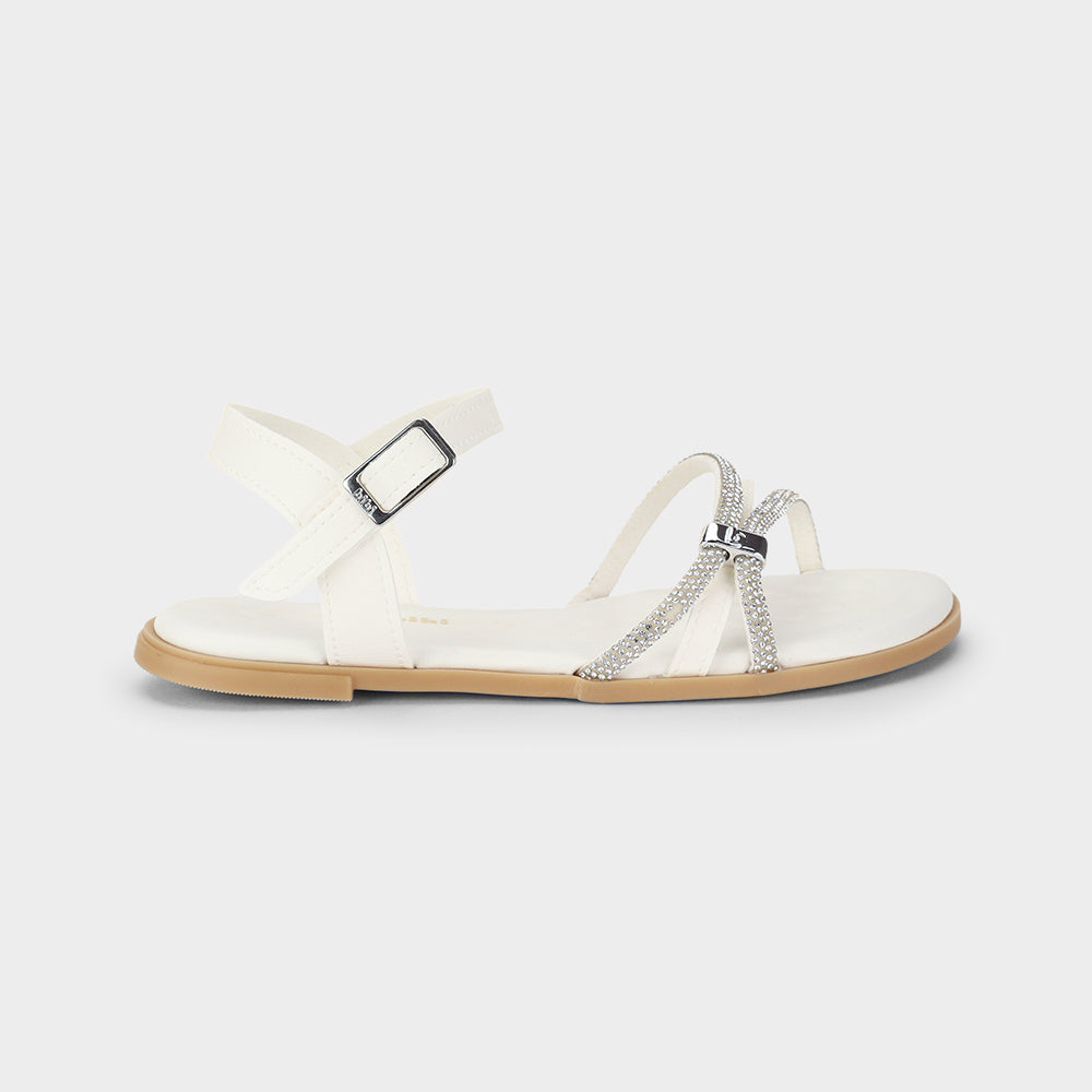 Shine Kids' Party Sandals in White with Rhinestones — Bibi UK