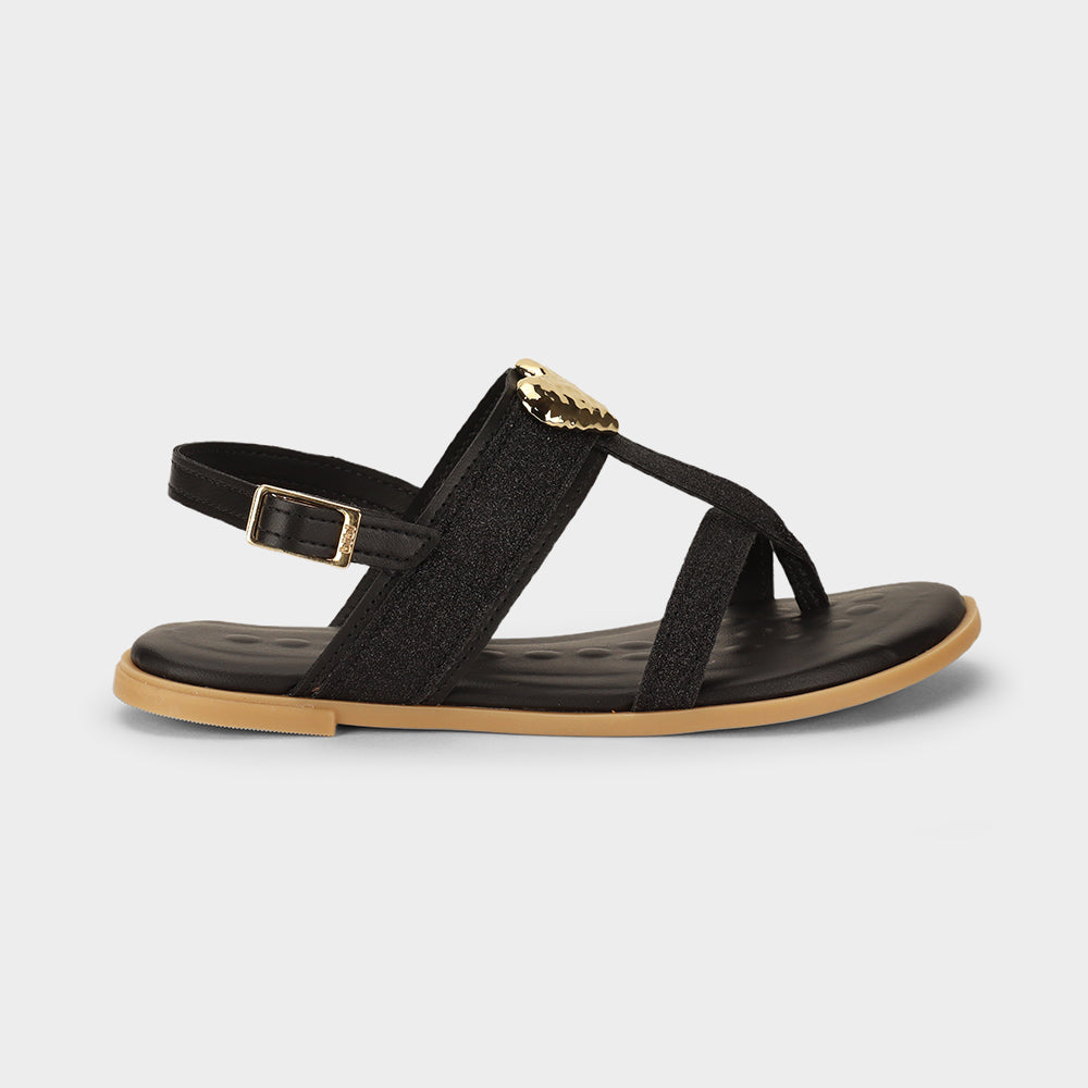 Shine Kids' Party Sandals in Black with Glitter — Bibi UK