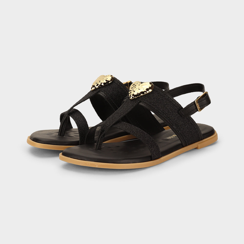 Shine Kids' Party Sandals in Black with Glitter — Bibi UK
