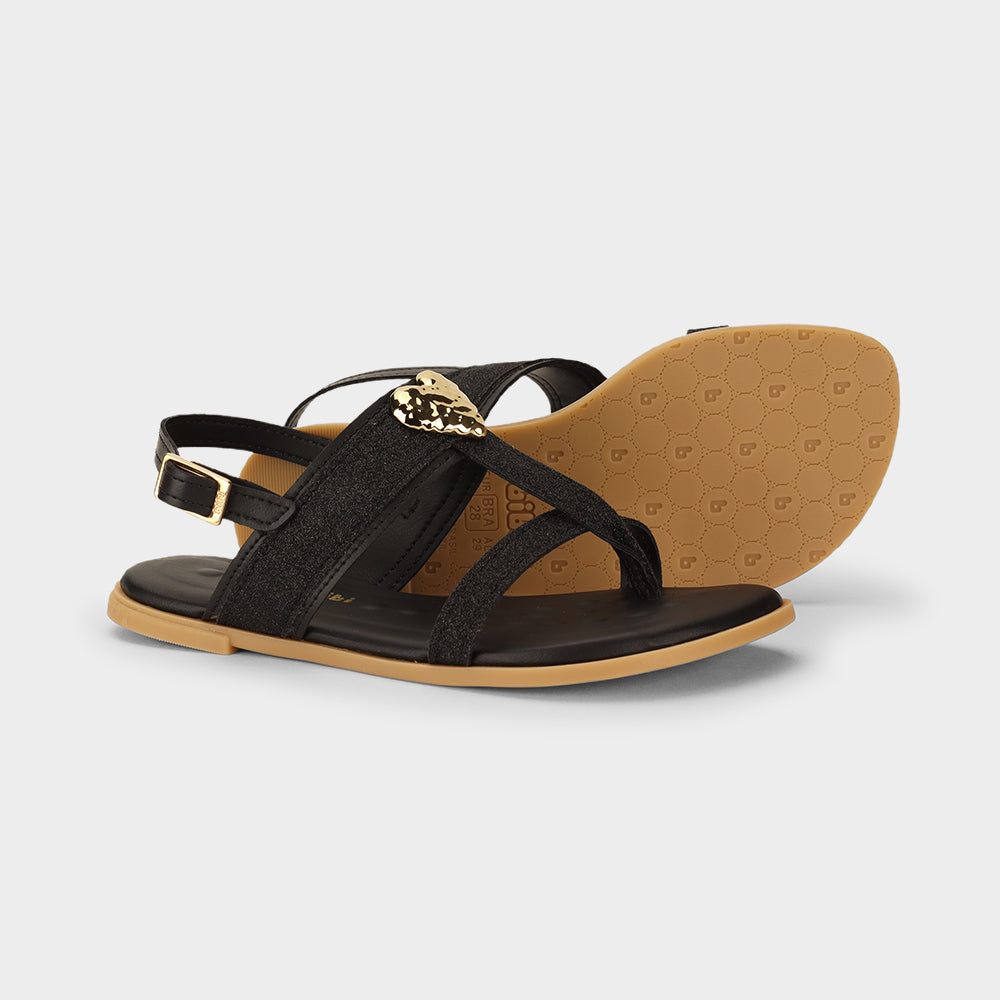 Shine Kids' Party Sandals in Black with Glitter — Bibi UK