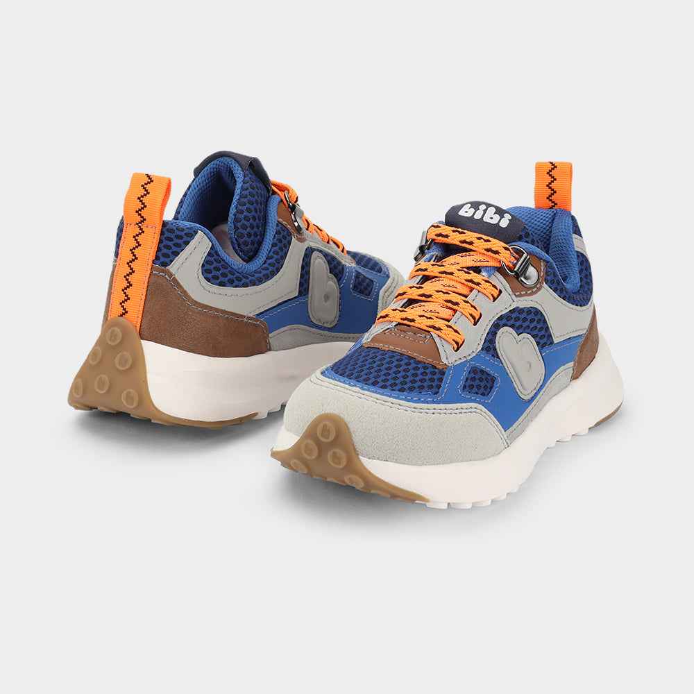 Jogging Sneakers navy, orange and caramel