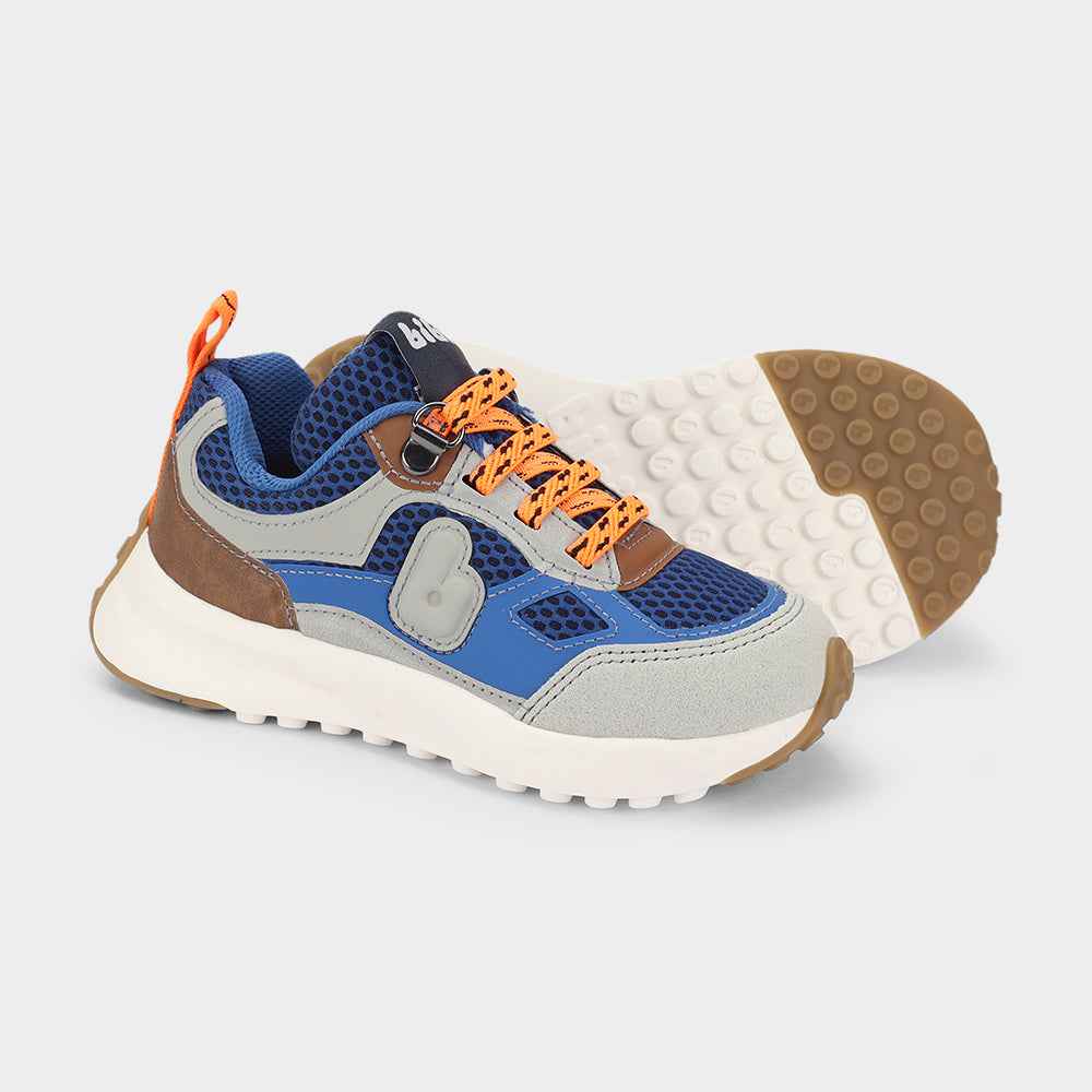 Jogging Sneakers navy, orange and caramel