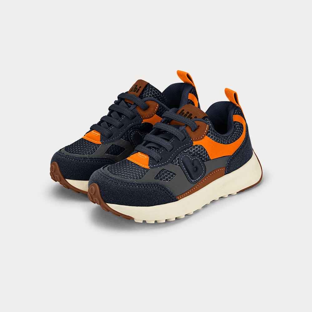 Jogging Sneakers navy, orange and caramel