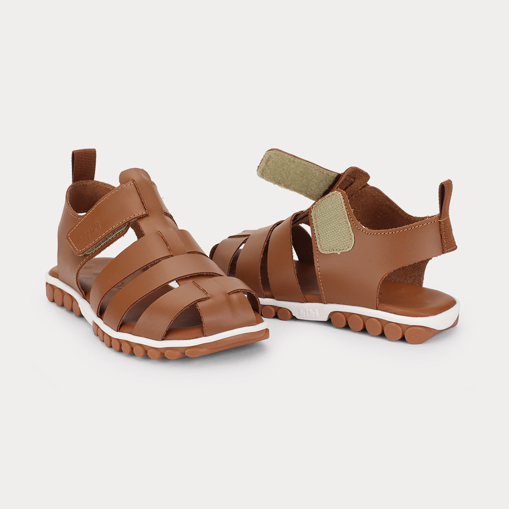 Summer 2.0 Roller Kids' Sandals in Caramel Leather — Bibi UK