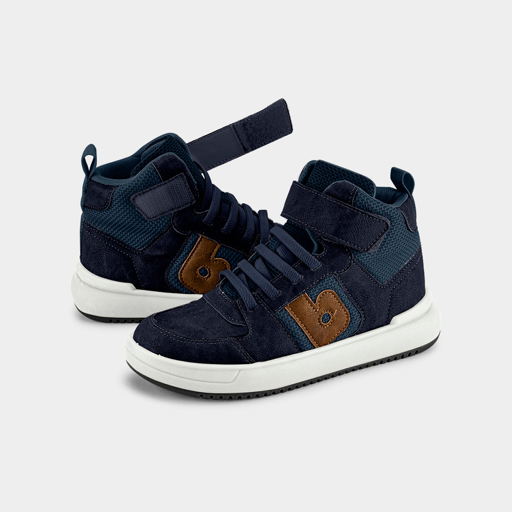 B-COLLEGE - Kid's High Top Sneakers in Navy