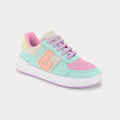 B-College sneakers in milk, light pink and green