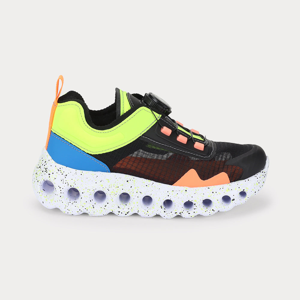 Roller Sport sneaker in black, orange and yellow