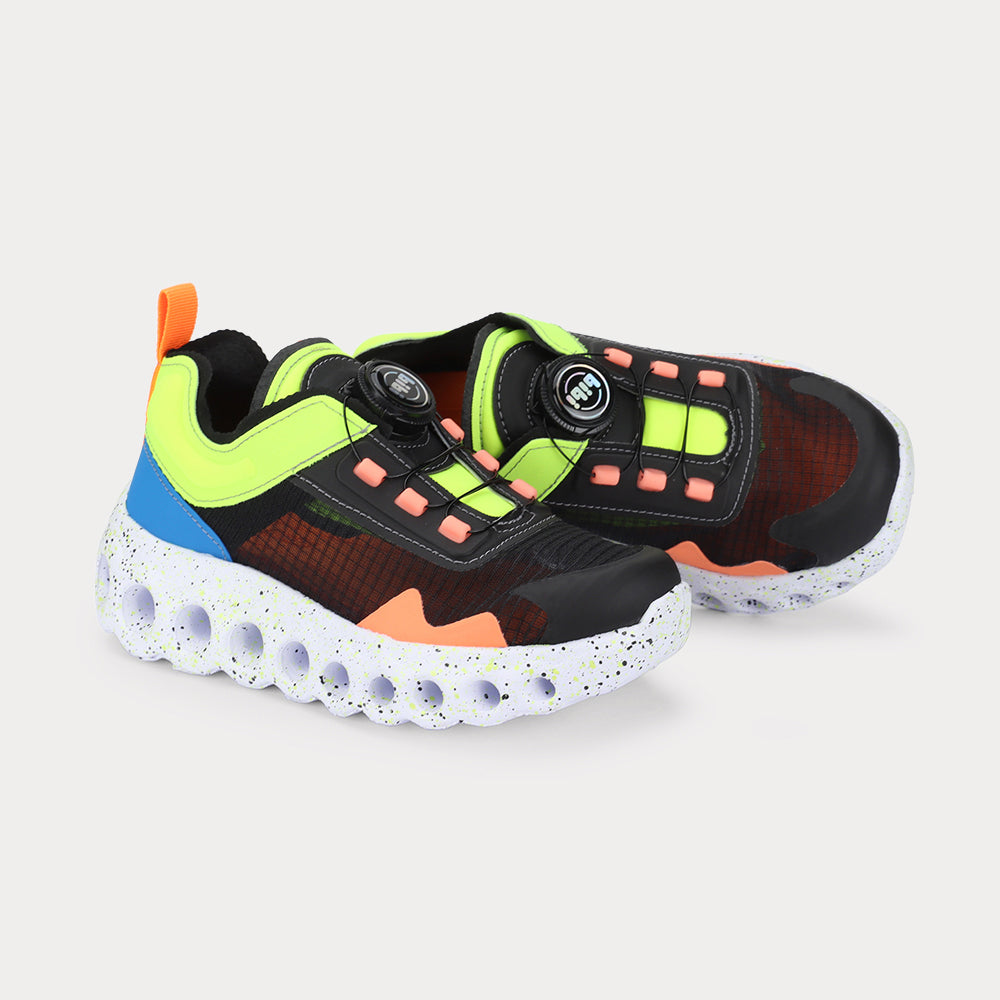 Roller Sport sneaker in black, orange and yellow