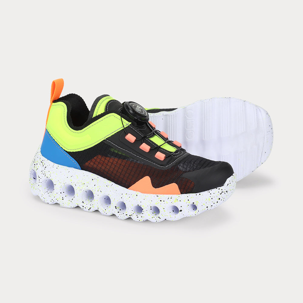 Roller Sport sneaker in black, orange and yellow