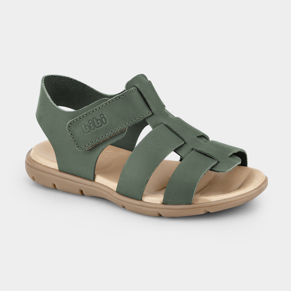 Basic Sandal 2.0 in Leaf-Coloured Leather