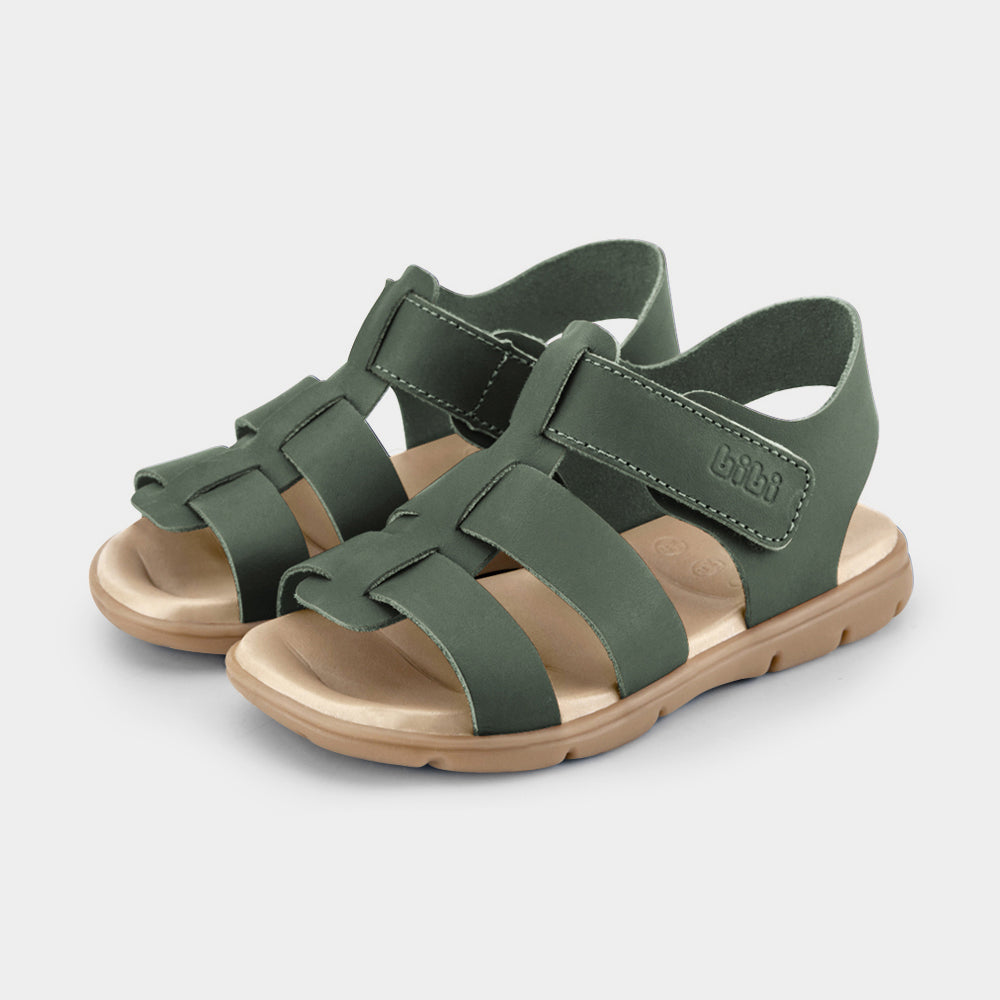 Basic Sandal 2.0 in Leaf-Coloured Leather