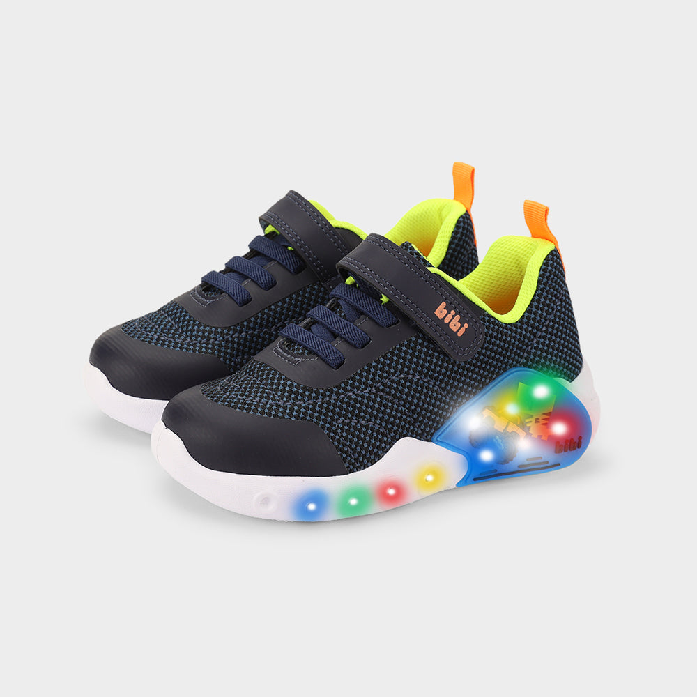 FUN LIGHT - Kid's Light Up Sneakers in Navy and Green