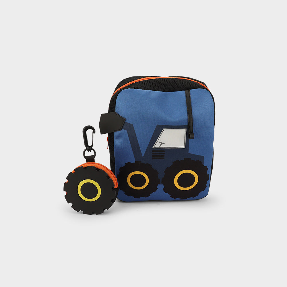 Blue excavator backpack