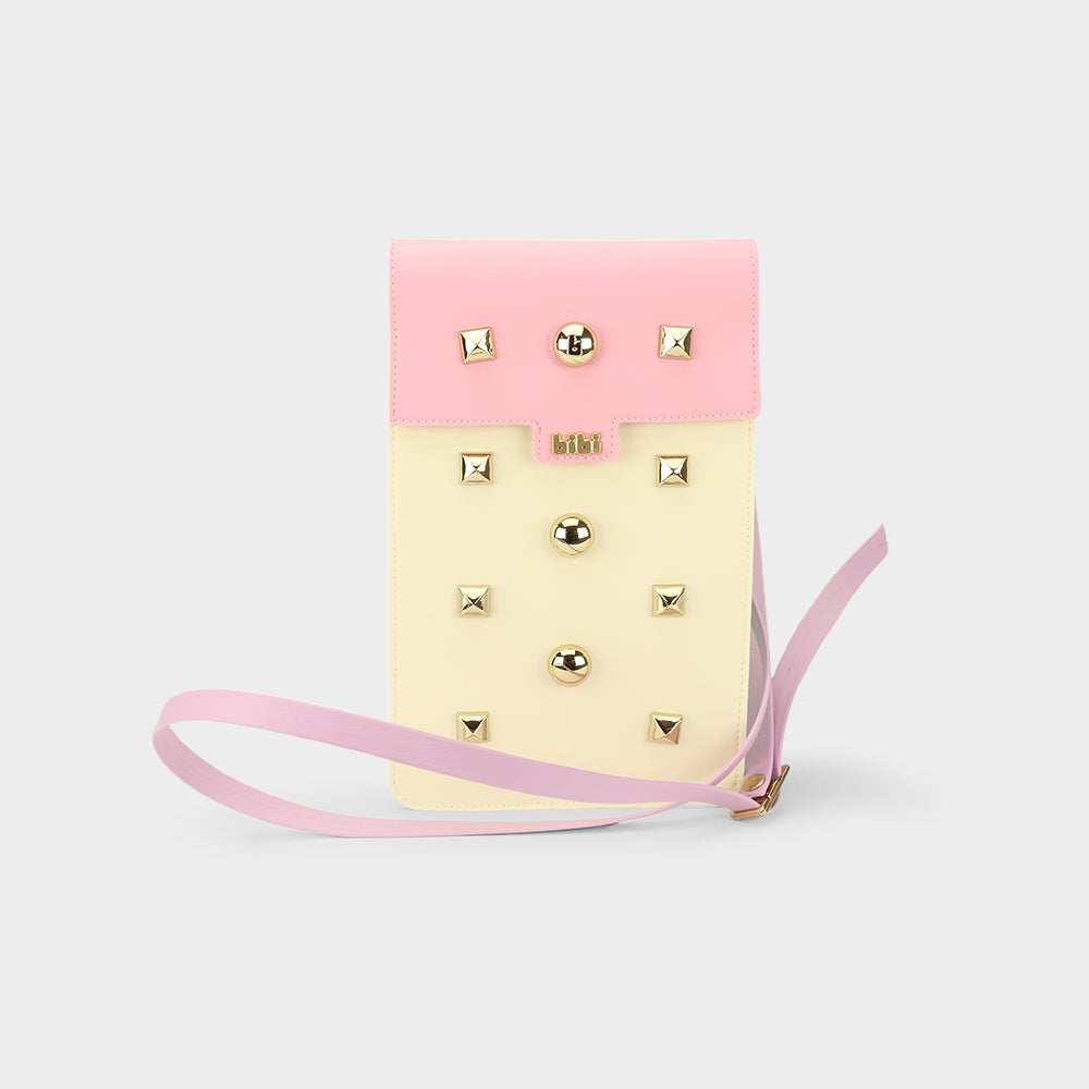 Pink, yellow and green bag