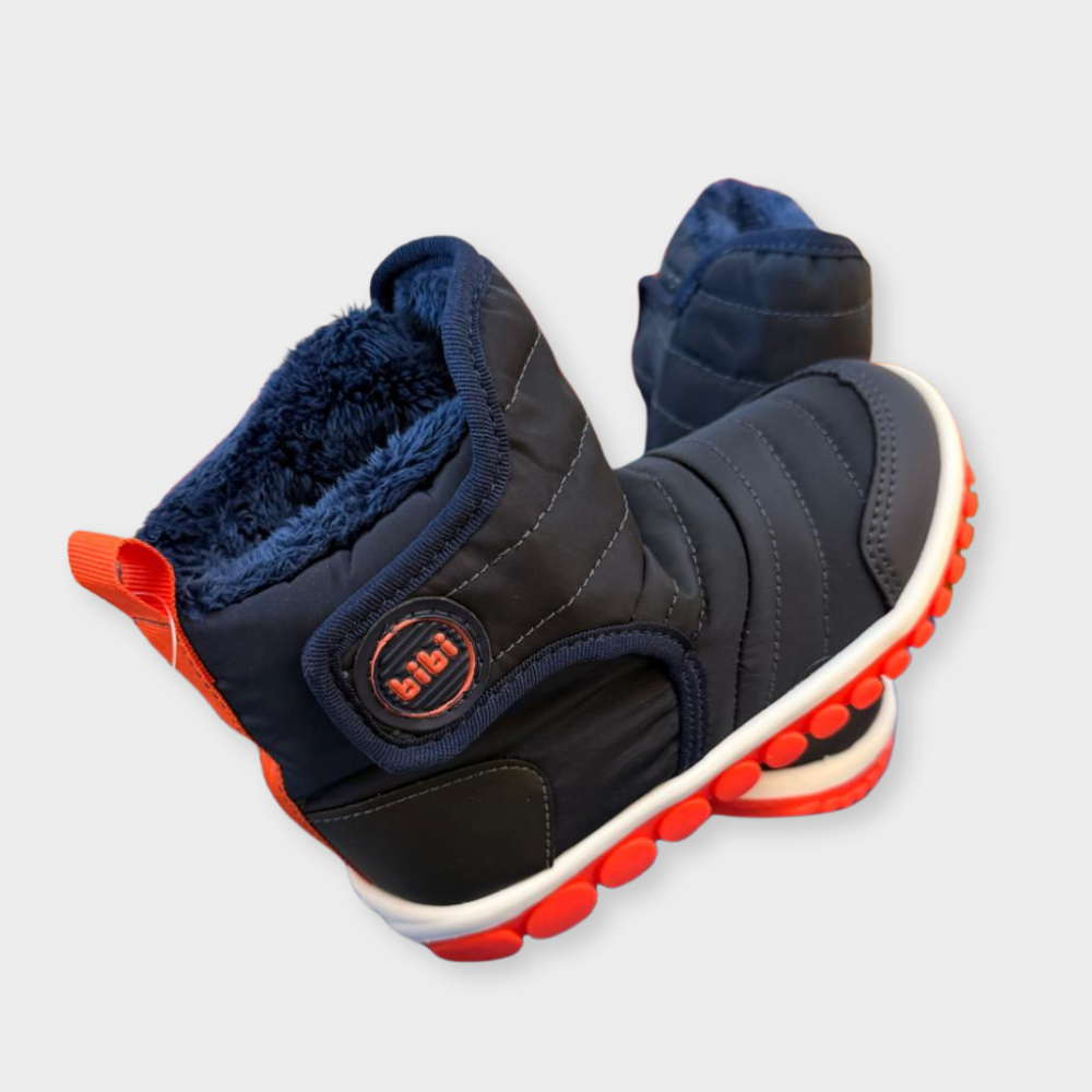 Roller 2.0 Kids's boots in navy and orange - Bibi Shoes UK
