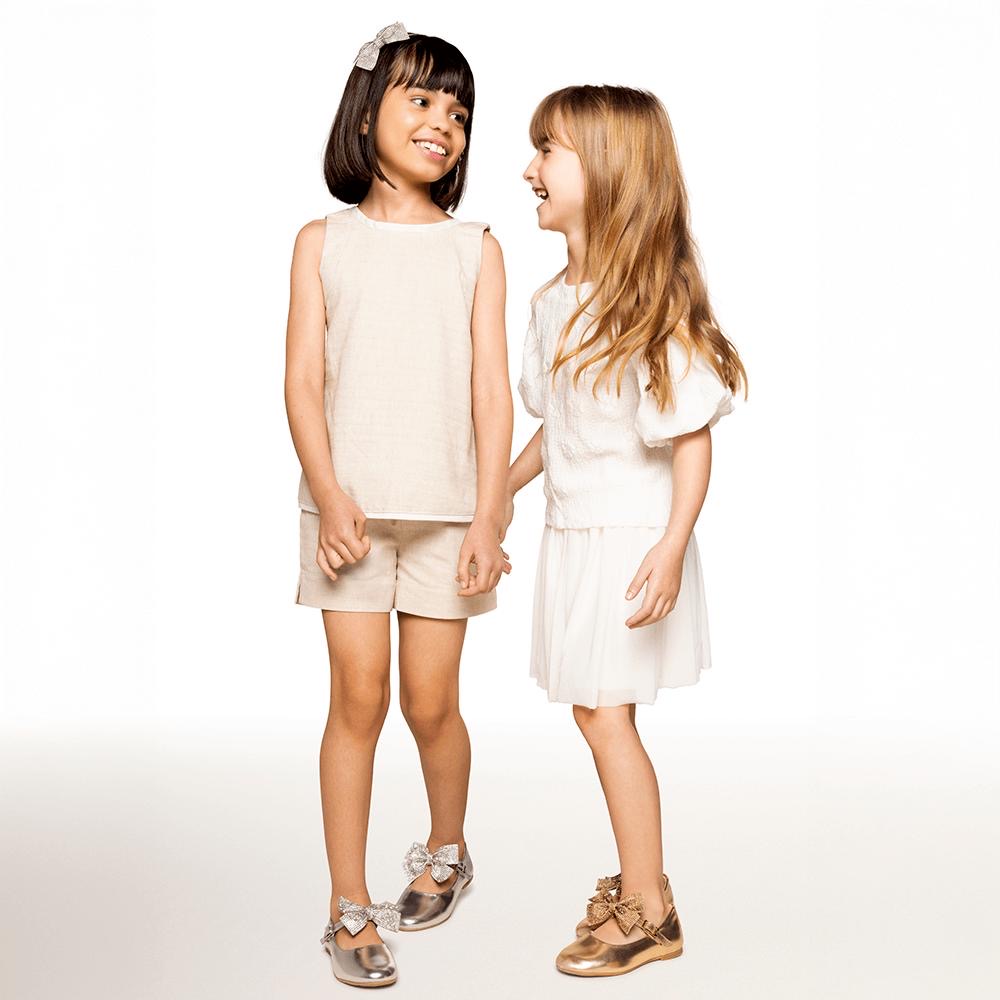 BALLERINA BASIC - Kid's flat shoes in silver